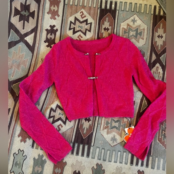 90s y2k style pink Cropped sweater& mini purse - Picture 4 of 11